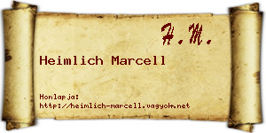 Heimlich Marcell névjegykártya